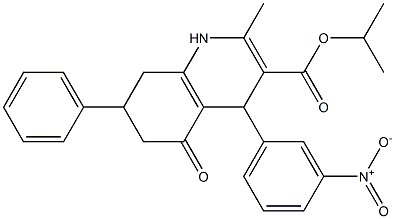 1-methylethyl 4-{3-nitrophenyl}-2-methyl-5-oxo-7-phenyl-1,4,5,6,7,8-hexahydroquinoline-3-carboxylate Struktur