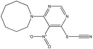 6-(1-azocanyl)-5-nitro-4-pyrimidinyl thiocyanate Struktur