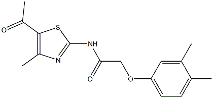 N-(5-acetyl-4-methyl-1,3-thiazol-2-yl)-2-(3,4-dimethylphenoxy)acetamide Struktur