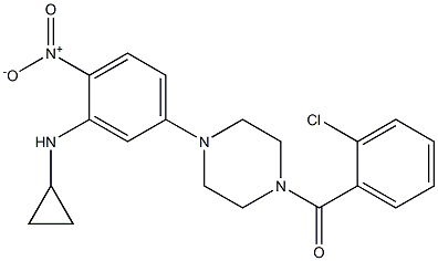 1-(2-chlorobenzoyl)-4-{3-(cyclopropylamino)-4-nitrophenyl}piperazine Struktur