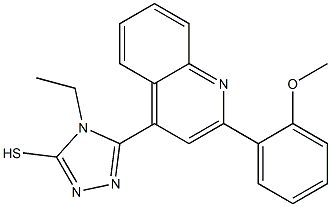 4-ethyl-5-[2-(2-methoxyphenyl)-4-quinolinyl]-4H-1,2,4-triazol-3-yl hydrosulfide Struktur