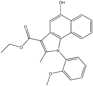 ethyl 5-hydroxy-1-(2-methoxyphenyl)-2-methyl-1H-benzo[g]indole-3-carboxylate Struktur