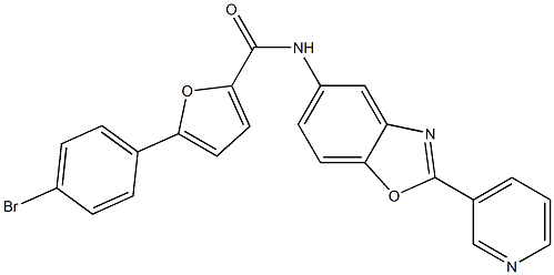 5-(4-bromophenyl)-N-[2-(3-pyridinyl)-1,3-benzoxazol-5-yl]-2-furamide Struktur