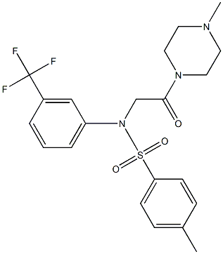 4-methyl-N-[2-(4-methylpiperazin-1-yl)-2-oxoethyl]-N-[3-(trifluoromethyl)phenyl]benzenesulfonamide Struktur