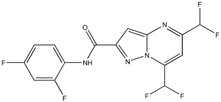 5,7-bis(difluoromethyl)-N-(2,4-difluorophenyl)pyrazolo[1,5-a]pyrimidine-2-carboxamide Struktur