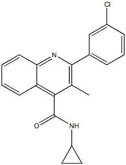 2-(3-chlorophenyl)-N-cyclopropyl-3-methyl-4-quinolinecarboxamide Struktur