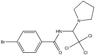 4-bromo-N-[2,2,2-trichloro-1-(1-pyrrolidinyl)ethyl]benzamide Struktur