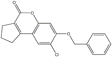 7-(benzyloxy)-8-chloro-2,3-dihydrocyclopenta[c]chromen-4(1H)-one Struktur