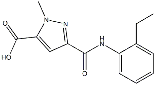 3-[(2-ethylanilino)carbonyl]-1-methyl-1H-pyrazole-5-carboxylic acid Struktur