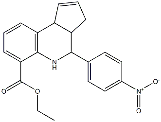 ethyl 4-{4-nitrophenyl}-3a,4,5,9b-tetrahydro-3H-cyclopenta[c]quinoline-6-carboxylate Struktur