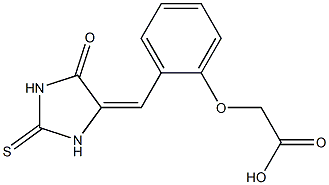 {2-[(5-oxo-2-thioxo-4-imidazolidinylidene)methyl]phenoxy}acetic acid Struktur