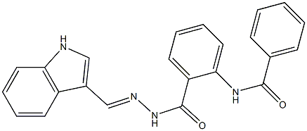 N-(2-{[2-(1H-indol-3-ylmethylene)hydrazino]carbonyl}phenyl)benzamide Struktur