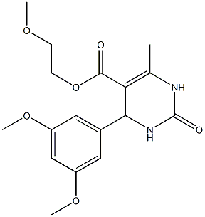 2-methoxyethyl 4-(3,5-dimethoxyphenyl)-6-methyl-2-oxo-1,2,3,4-tetrahydro-5-pyrimidinecarboxylate Struktur