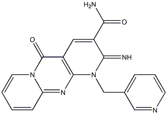 2-imino-5-oxo-1-(3-pyridinylmethyl)-1,5-dihydro-2H-dipyrido[1,2-a:2,3-d]pyrimidine-3-carboxamide Struktur