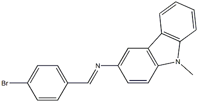 N-(4-bromobenzylidene)-N-(9-methyl-9H-carbazol-3-yl)amine Struktur