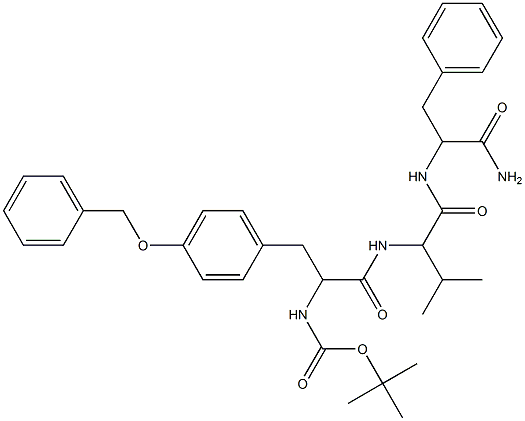 tert-butyl 2-[(1-{[(2-amino-1-benzyl-2-oxoethyl)amino]carbonyl}-2-methylpropyl)amino]-1-[4-(benzyloxy)benzyl]-2-oxoethylcarbamate Struktur