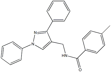 N-[(1,3-diphenyl-1H-pyrazol-4-yl)methyl]-4-methylbenzamide Struktur