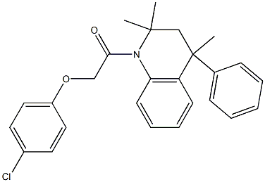 1-[(4-chlorophenoxy)acetyl]-2,2,4-trimethyl-4-phenyl-1,2,3,4-tetrahydroquinoline Struktur