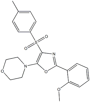 2-(2-methoxyphenyl)-5-morpholin-4-yl-1,3-oxazol-4-yl 4-methylphenyl sulfone Struktur