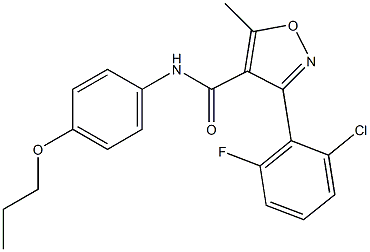 3-(2-chloro-6-fluorophenyl)-5-methyl-N-(4-propoxyphenyl)-4-isoxazolecarboxamide Struktur