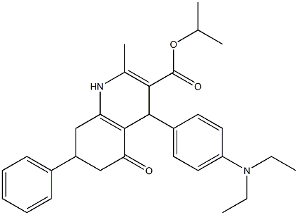 isopropyl 4-[4-(diethylamino)phenyl]-2-methyl-5-oxo-7-phenyl-1,4,5,6,7,8-hexahydro-3-quinolinecarboxylate Struktur