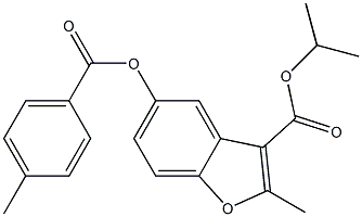 isopropyl 2-methyl-5-[(4-methylbenzoyl)oxy]-1-benzofuran-3-carboxylate Struktur