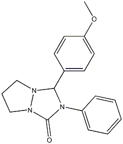 3-(4-methoxyphenyl)-2-phenyltetrahydro-1H,5H-pyrazolo[1,2-a][1,2,4]triazol-1-one Struktur