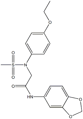 N-(1,3-benzodioxol-5-yl)-2-[[4-(ethyloxy)phenyl](methylsulfonyl)amino]acetamide Struktur