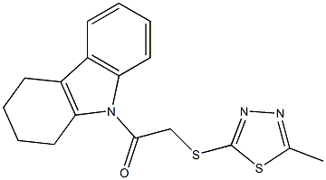 5-methyl-1,3,4-thiadiazol-2-yl 2-oxo-2-(1,2,3,4-tetrahydro-9H-carbazol-9-yl)ethyl sulfide Struktur