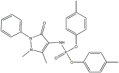 bis(4-methylphenyl) 1,5-dimethyl-3-oxo-2-phenyl-2,3-dihydro-1H-pyrazol-4-ylamidophosphate Struktur