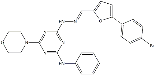 5-(4-bromophenyl)-2-furaldehyde [4-anilino-6-(4-morpholinyl)-1,3,5-triazin-2-yl]hydrazone Struktur