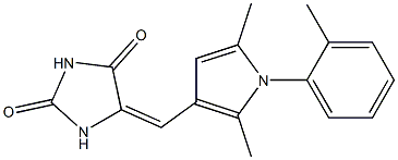 5-{[2,5-dimethyl-1-(2-methylphenyl)-1H-pyrrol-3-yl]methylene}-2,4-imidazolidinedione Struktur