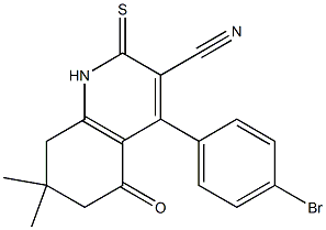 4-(4-bromophenyl)-7,7-dimethyl-5-oxo-2-thioxo-1,2,5,6,7,8-hexahydro-3-quinolinecarbonitrile Struktur