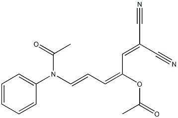 4-(acetylanilino)-1-(2,2-dicyanovinyl)-1,3-butadienyl acetate Struktur