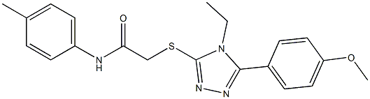 2-{[4-ethyl-5-(4-methoxyphenyl)-4H-1,2,4-triazol-3-yl]sulfanyl}-N-(4-methylphenyl)acetamide Struktur