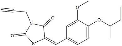 5-(4-sec-butoxy-3-methoxybenzylidene)-3-(2-propynyl)-1,3-thiazolidine-2,4-dione Struktur