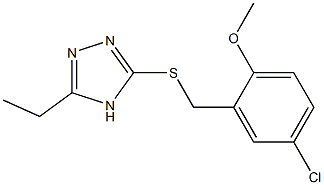 3-[(5-chloro-2-methoxybenzyl)thio]-5-ethyl-4H-1,2,4-triazole Struktur