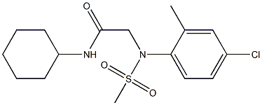 2-[4-chloro-2-methyl(methylsulfonyl)anilino]-N-cyclohexylacetamide Struktur