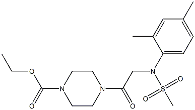 ethyl 4-{[2,4-dimethyl(methylsulfonyl)anilino]acetyl}piperazine-1-carboxylate Struktur