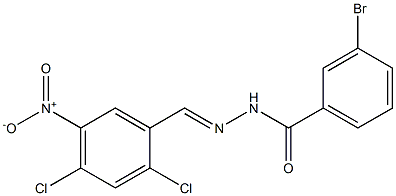 3-bromo-N'-{2,4-dichloro-5-nitrobenzylidene}benzohydrazide Struktur