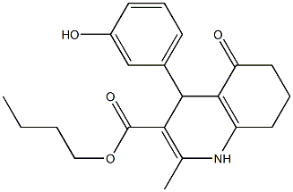 butyl 4-(3-hydroxyphenyl)-2-methyl-5-oxo-1,4,5,6,7,8-hexahydroquinoline-3-carboxylate Struktur