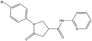 1-(4-bromophenyl)-5-oxo-N-(2-pyridinyl)-3-pyrrolidinecarboxamide Struktur