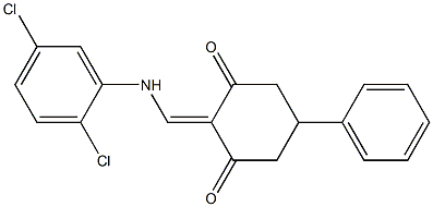 2-[(2,5-dichloroanilino)methylene]-5-phenylcyclohexane-1,3-dione Struktur