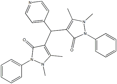 4-[(1,5-dimethyl-3-oxo-2-phenyl-2,3-dihydro-1H-pyrazol-4-yl)(4-pyridinyl)methyl]-1,5-dimethyl-2-phenyl-1,2-dihydro-3H-pyrazol-3-one Struktur