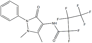 N-(1,5-dimethyl-3-oxo-2-phenyl-2,3-dihydro-1H-pyrazol-4-yl)-2,2,3,3,4,4,4-heptafluorobutanamide Struktur