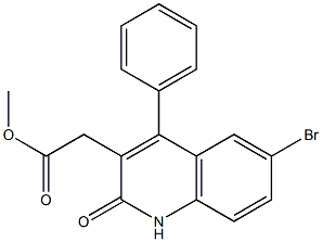 methyl (6-bromo-2-oxo-4-phenyl-1,2-dihydro-3-quinolinyl)acetate Struktur