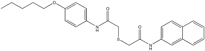 2-{[2-(2-naphthylamino)-2-oxoethyl]sulfanyl}-N-[4-(pentyloxy)phenyl]acetamide Struktur