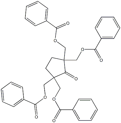 {1,3,3-tris[(benzoyloxy)methyl]-2-oxocyclopentyl}methyl benzoate Struktur