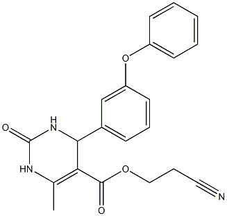 2-cyanoethyl 6-methyl-2-oxo-4-(3-phenoxyphenyl)-1,2,3,4-tetrahydro-5-pyrimidinecarboxylate Struktur