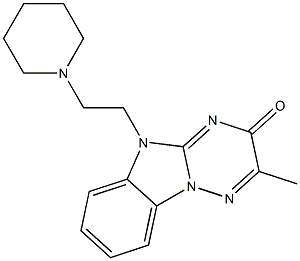 2-methyl-5-[2-(1-piperidinyl)ethyl][1,2,4]triazino[2,3-a]benzimidazol-3(5H)-one Struktur